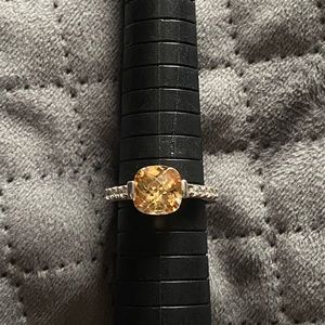 Citrine and Diamond Ring